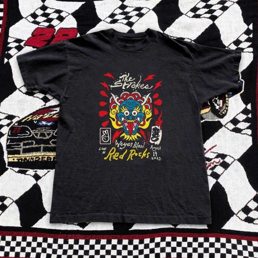 Black Style The Strokes Band Tee